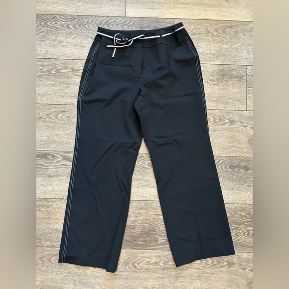 Bianca Nygard Pants - Bianca Nygard  SZ 12 Black Pants Office straight leg with belt, black and white
